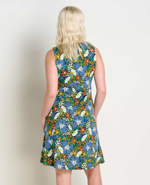 W's Rosemarie Sleeveless Dress- Midnight Floral Print