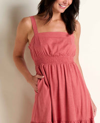 TOAD & CO. Women's Taj Hemp Tiered Midi Dress - Dusty Cedar