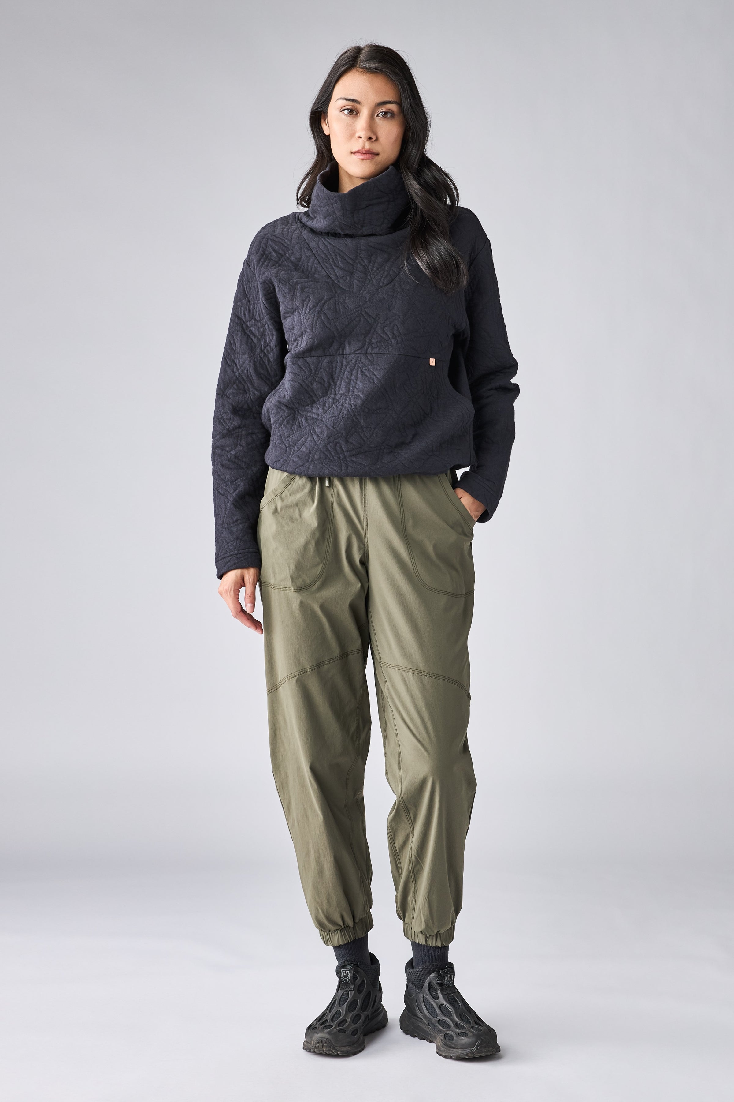 INDYEVA Relevo Cowl Sweater - Black