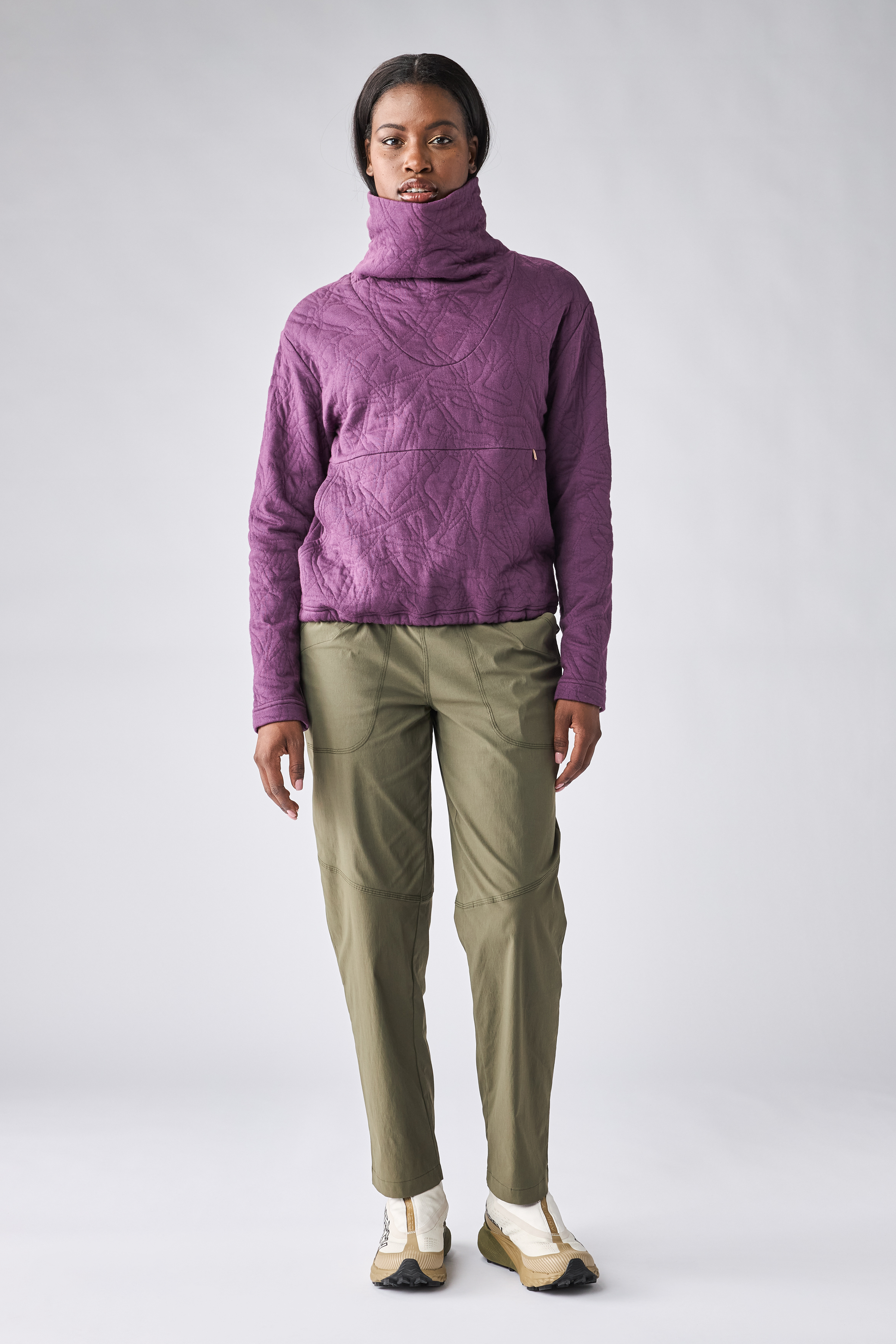 INDYEVA Relevo Cowl Sweater - Elderberry