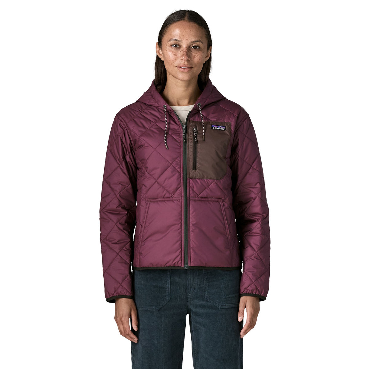 PATAGONIA Women's Diamond Quilted Bomber Hoody - Berry Fig