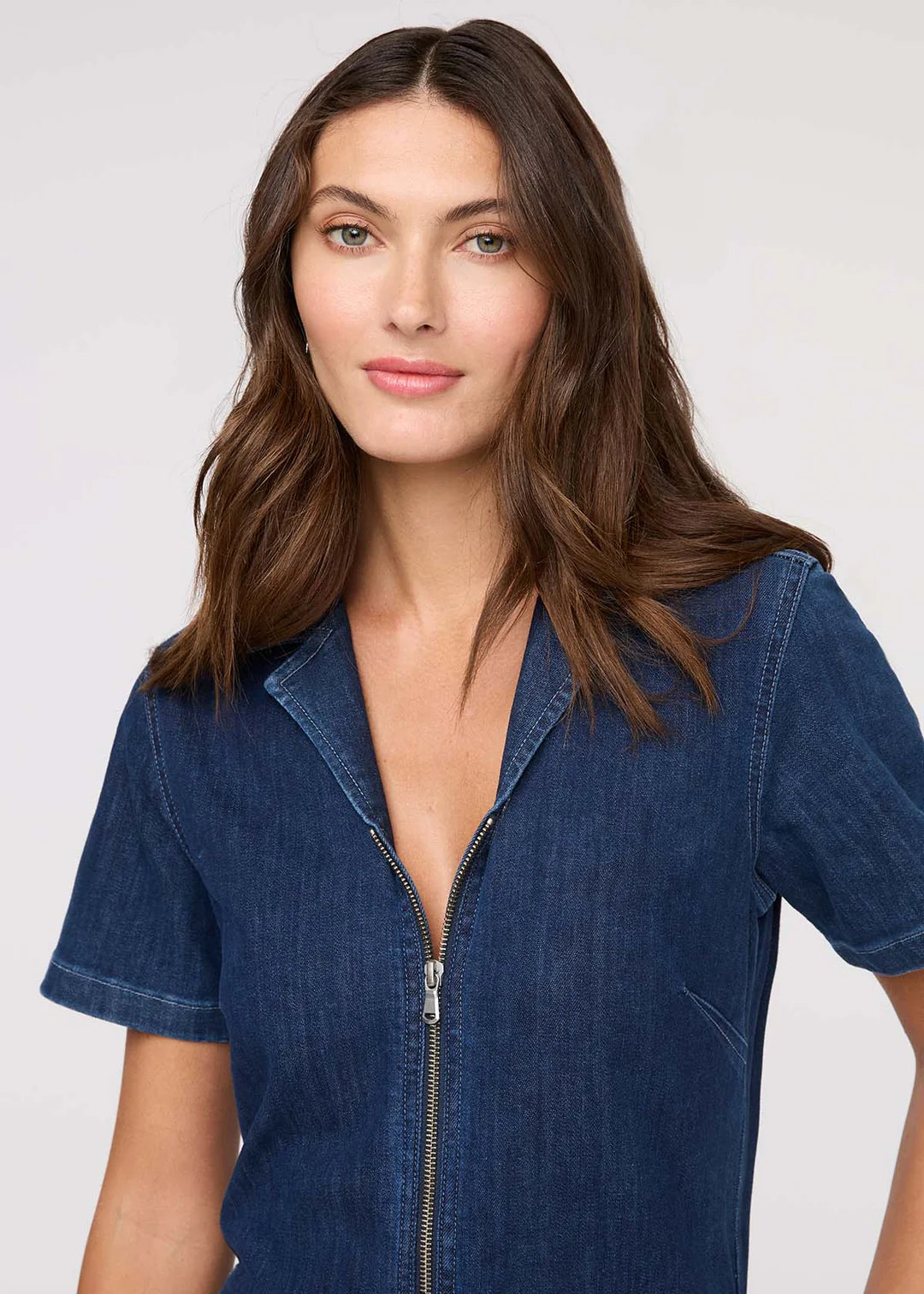 DU/ER Women's Performance Denim Short Sleeve Jumpsuit