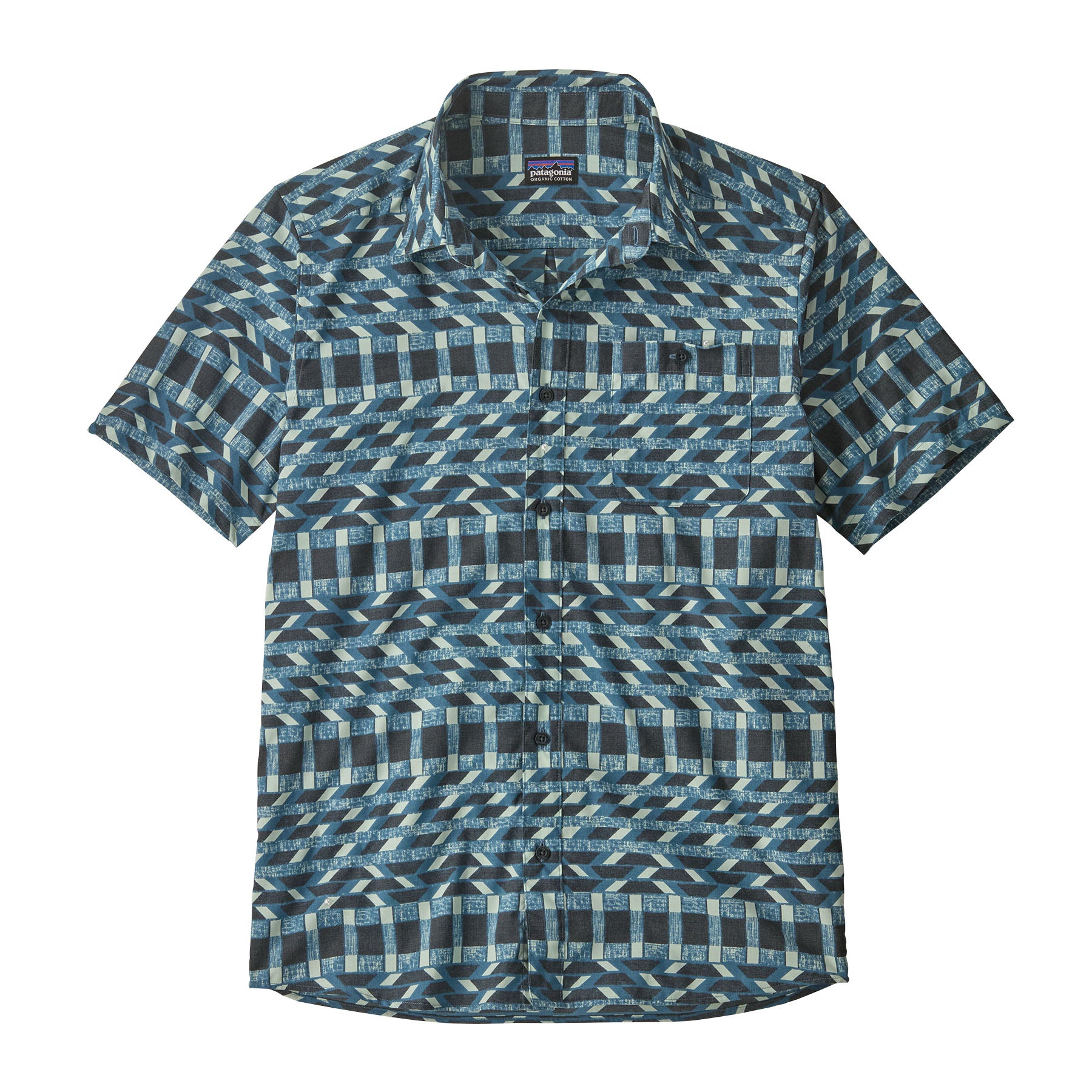PATAGONIA Men's Go To Shirt - Climbing Stripe: Still Blue