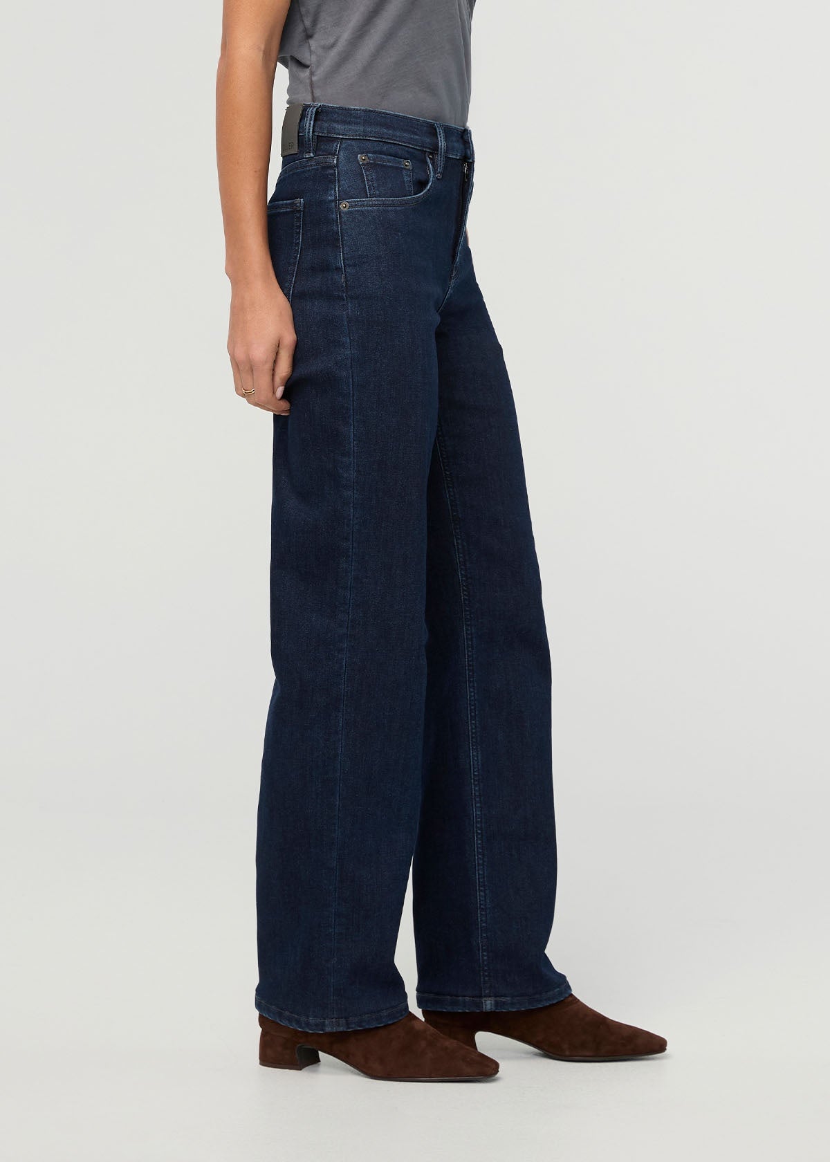 DUER Women's Tech Fleece Denim High Rise Straight - Galaxy Rinse