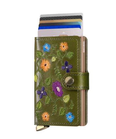 SECRID Miniwallet - Stitch Floral - Olive