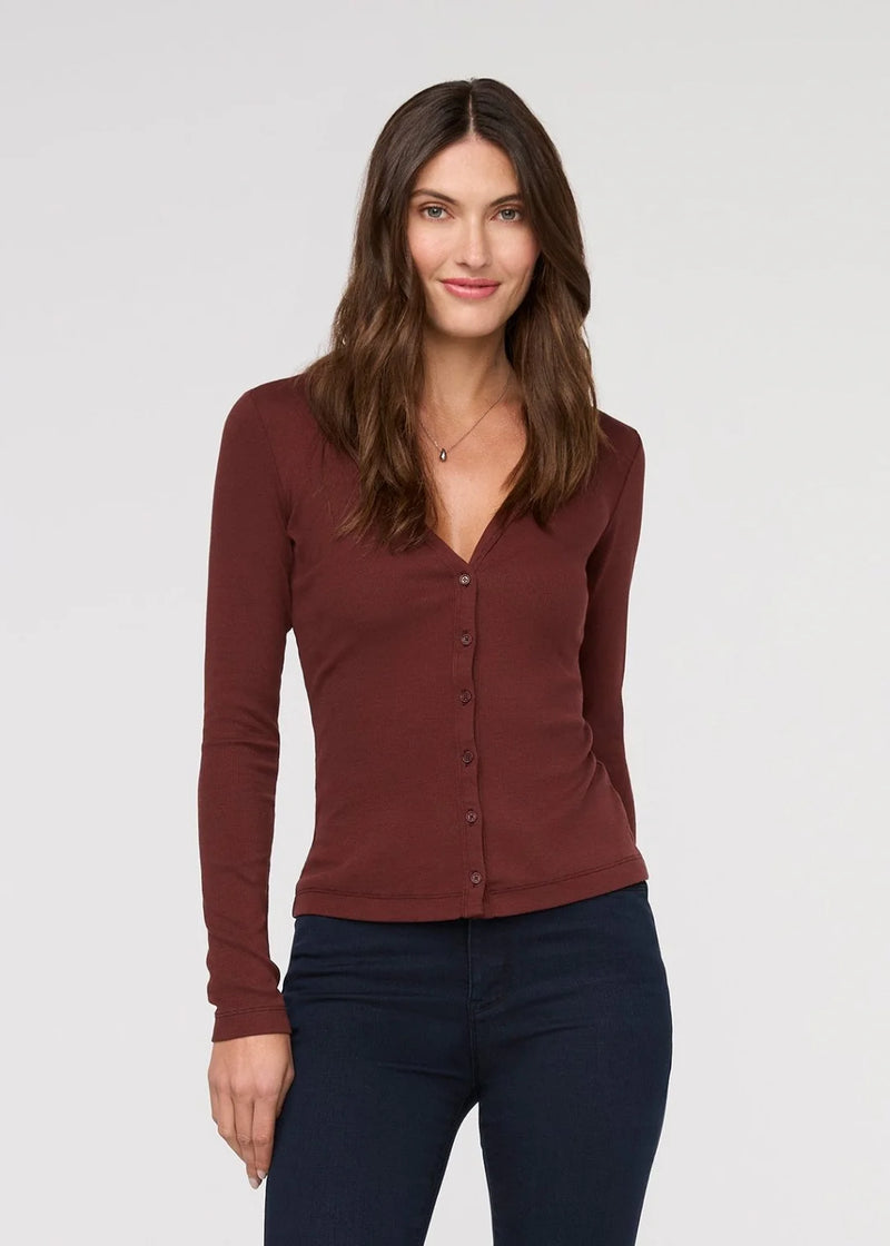 DU/ER Women's Ribbed Pima Fitted Button Down