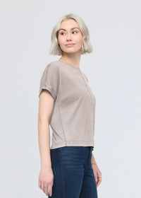 DU/ER Women's PurePima Vintage Doleman Tee- Washed Stone