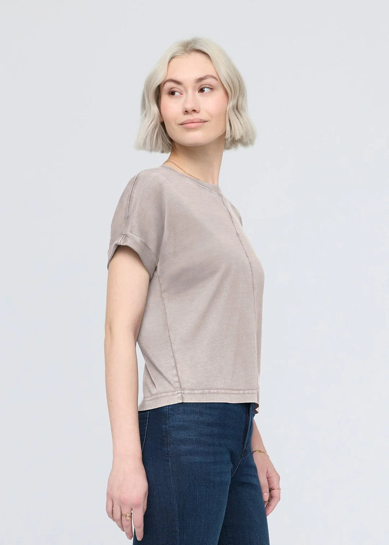 DU/ER Women's PurePima Vintage Doleman Tee- Washed Stone