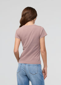 DU/ER Women's PurePima Slim V-Neck - Hazy Mauve