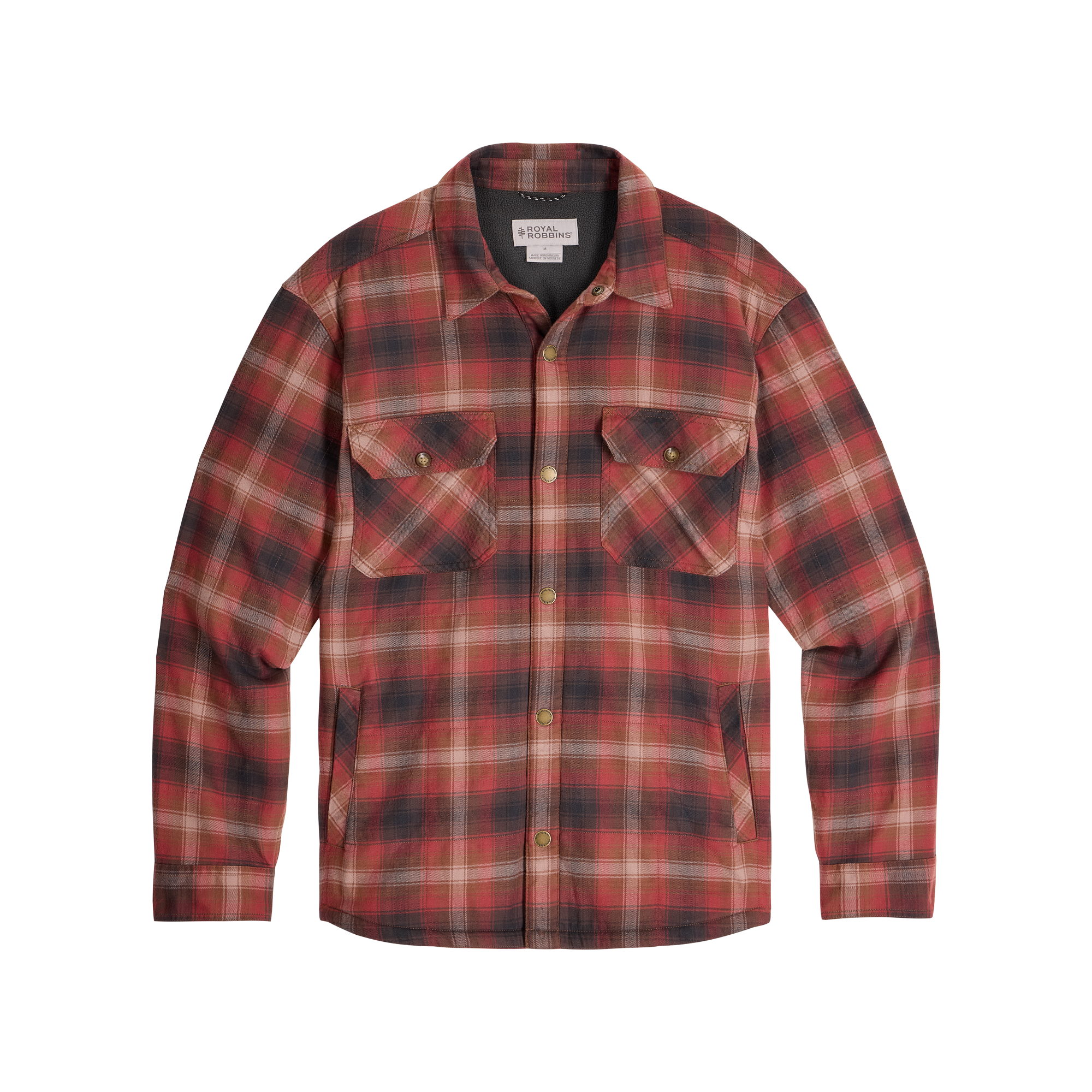 ROYAL ROBBINS Men's Vista Flannel Shacket - Spice Grizzly Plaid
