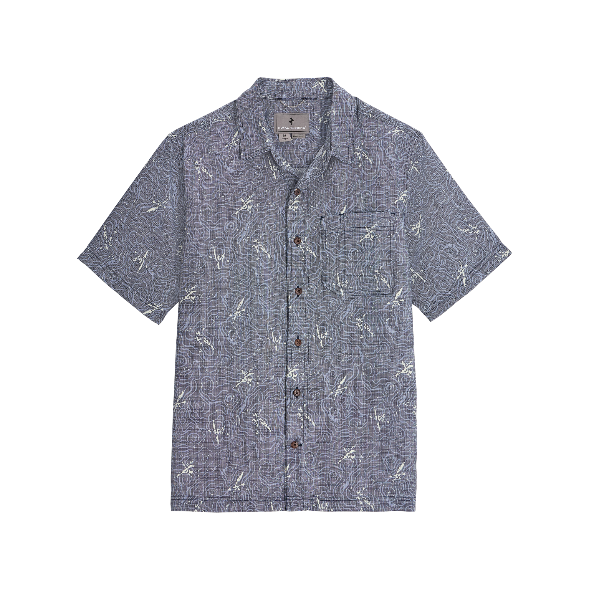 ROYAL ROBBINS Men's Camino Pucker S/S - Naval Kayaker Pt