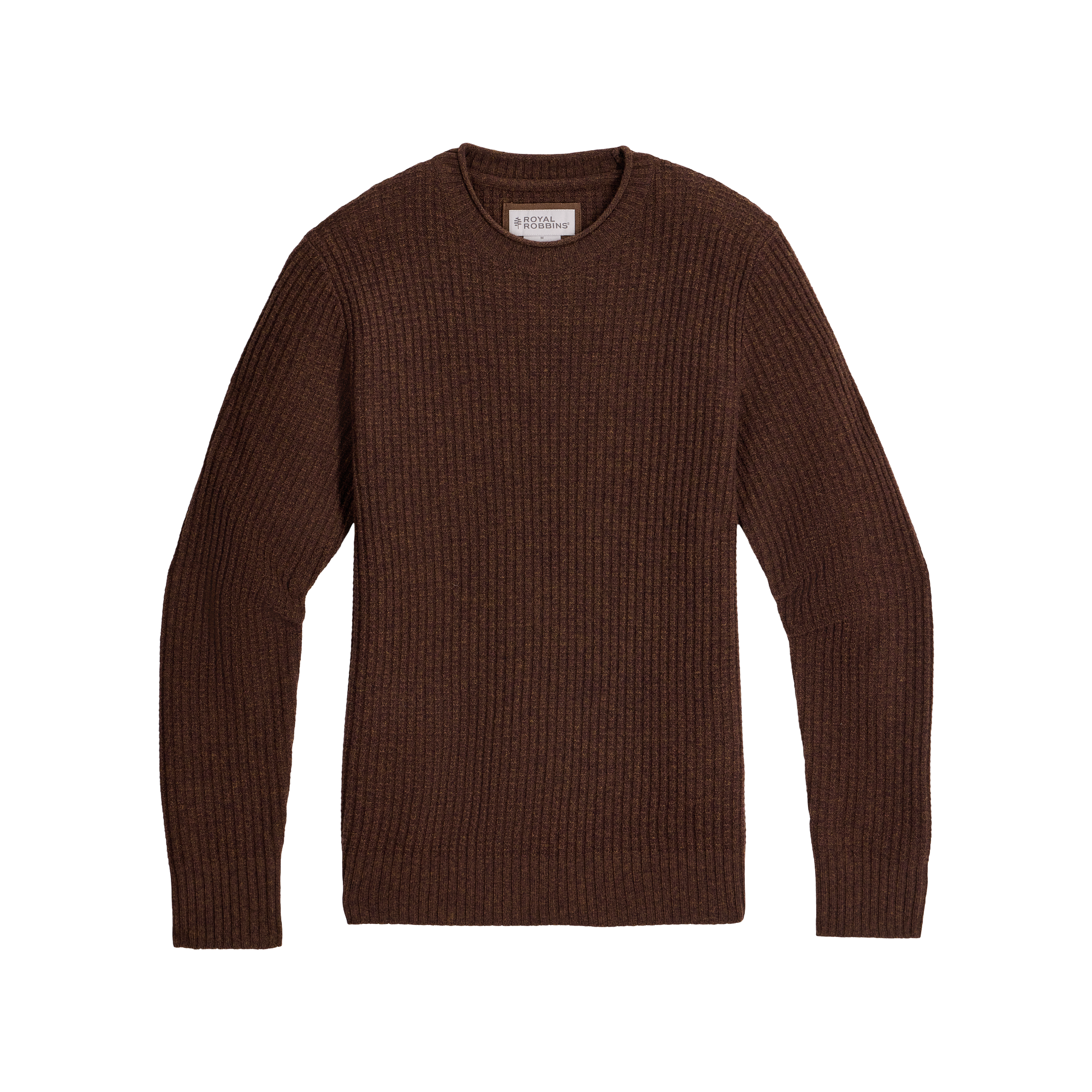 ROYAL ROBBINS Men's Rockcraft Waffle Crew - Seal Brown Heather