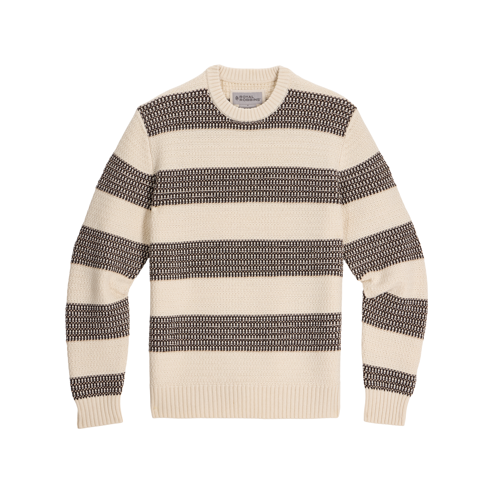 ROYAL ROBBINS Men's Moro Rock Crew - Chalk Aster Stripe