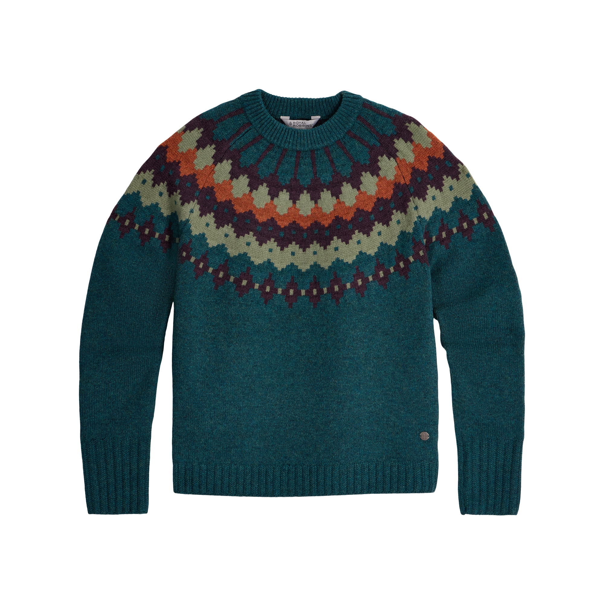 ROYAL ROBBINS Women's Rockcraft Wool Crew - Balsam Heather Snowcreek Print