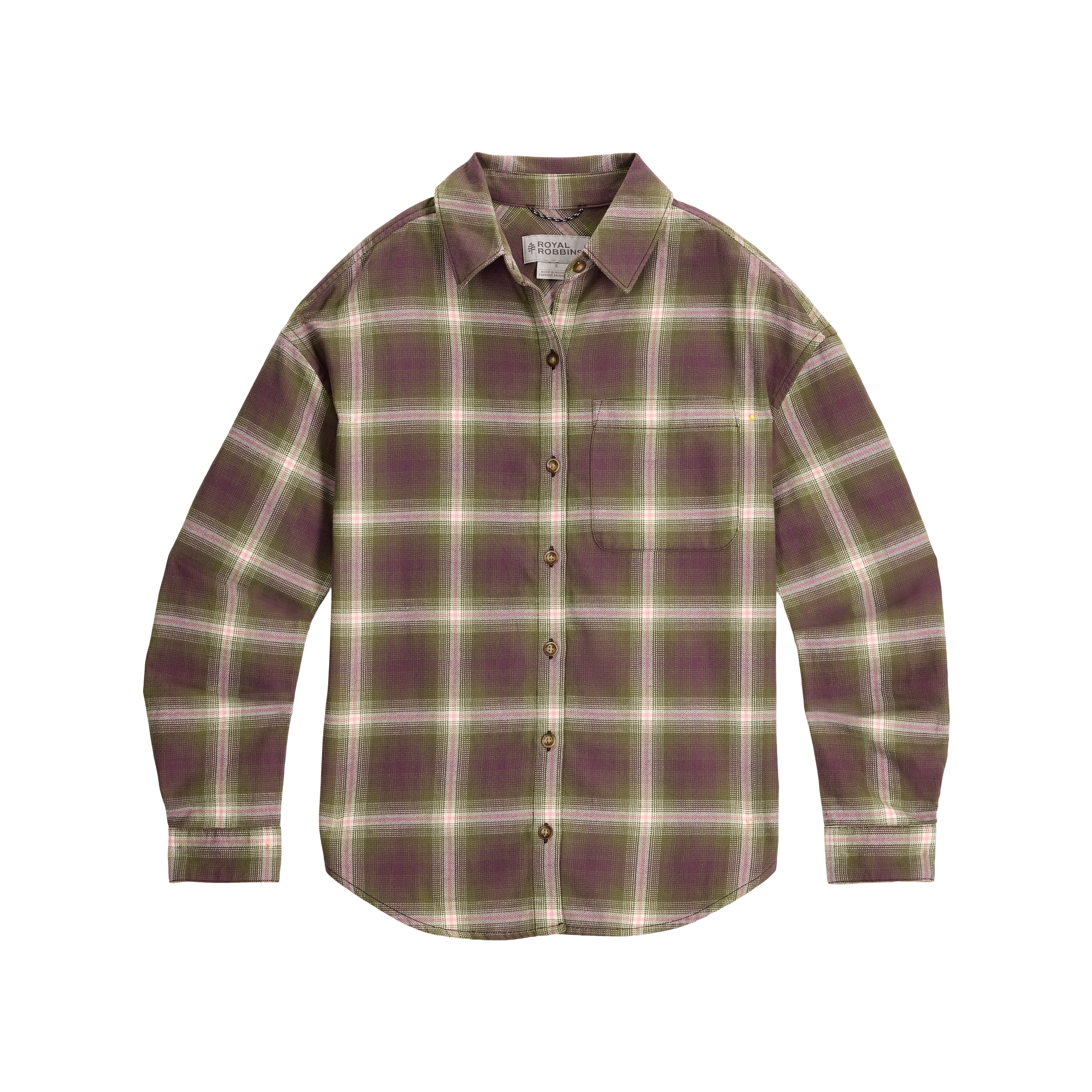 ROYAL ROBBINS Women's Lieback Overshirt - Olive Dogwood Plaid