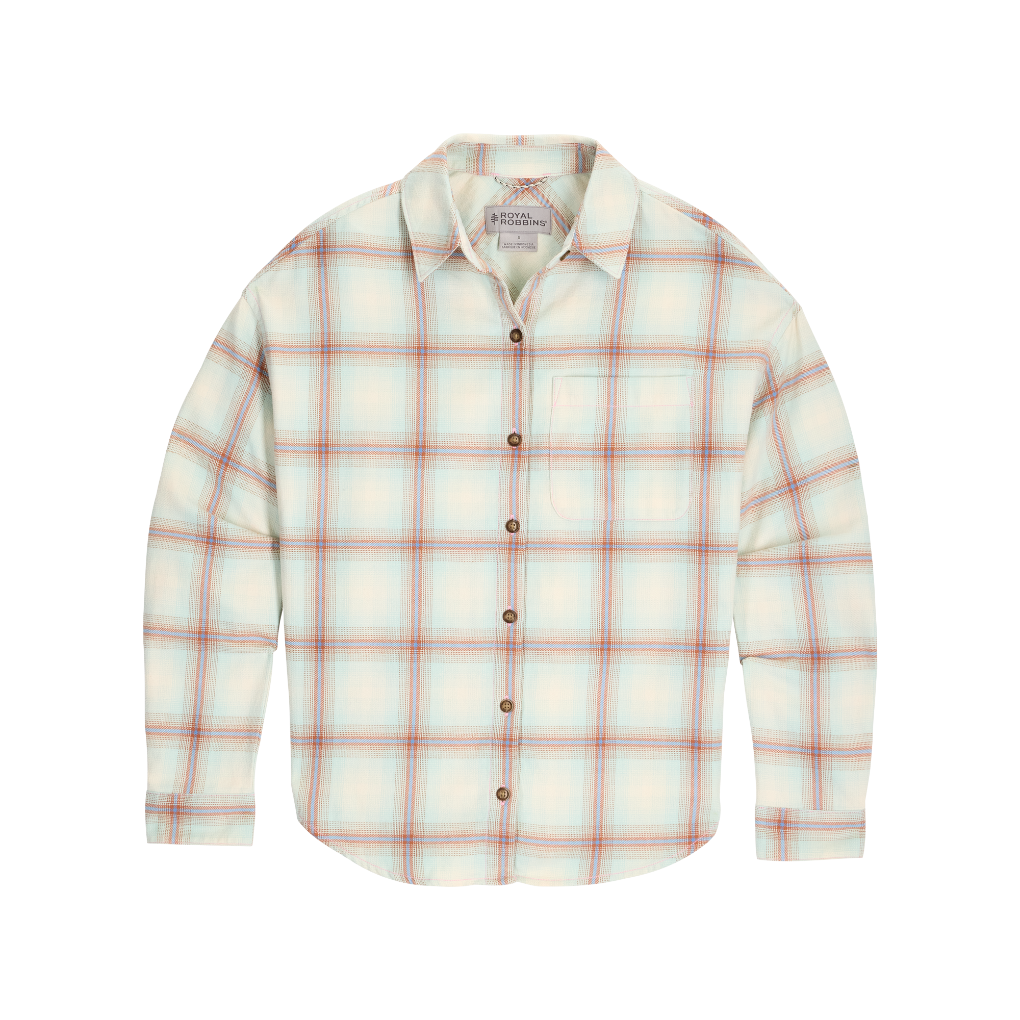ROYAL ROBBINS Women's Lieback Overshirt - Light Mineral Dogwood Plaid