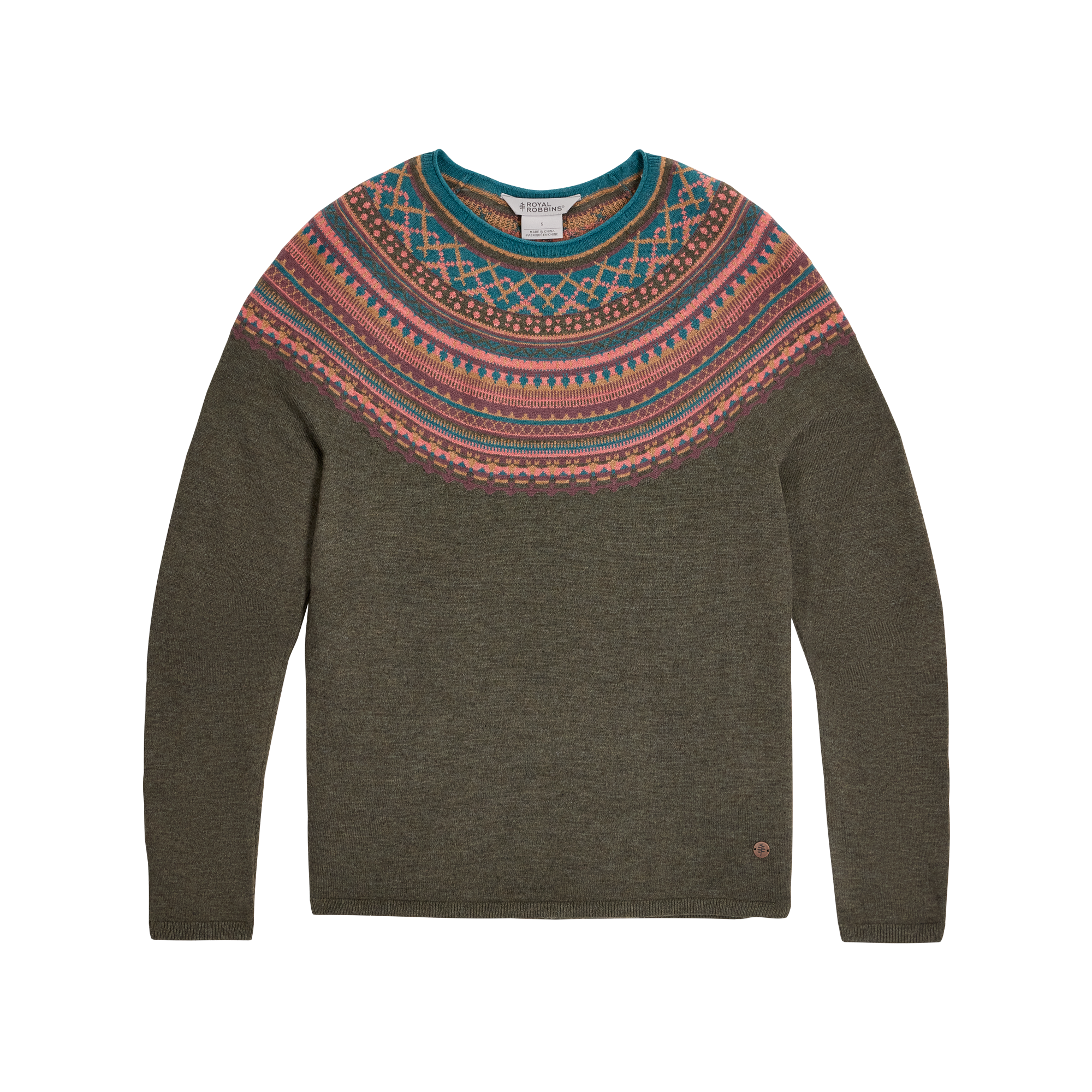 ROYAL ROBBINS Women's Westlands Fairisle Crew - Everglade Heather