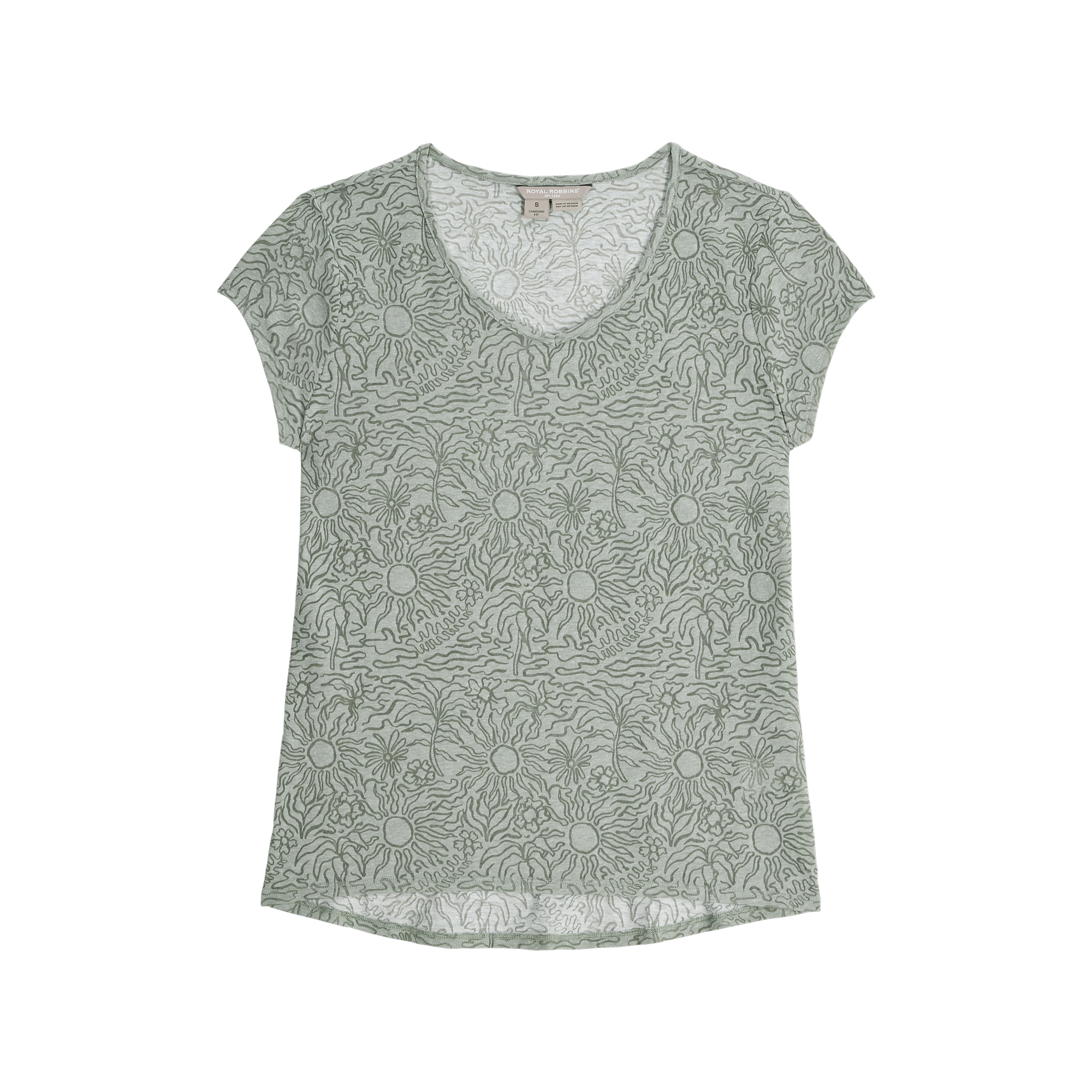 ROYAL ROBBINS Women's Featherweight Tee - Sage Leaf Htr Sunburst Pt