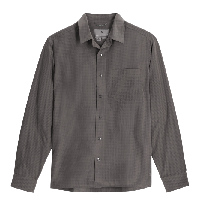 ROYAL ROBBINS Men's Desert Pucker Dry Long Sleeve - Asphalt
