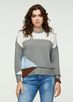 W's Intarsia Trim Sweater - Cloud