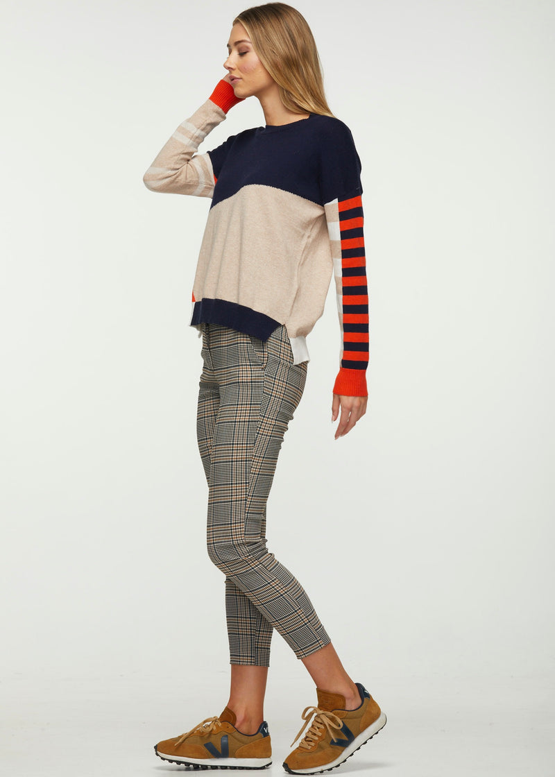 W's Eclectic Intarsia Sweater- Navy