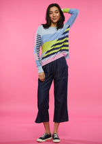 W's Diagonal Stripe Sweater - Sky