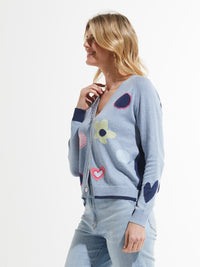 Zaket & Plover -ZP7403U Flowers + Spots Cardi- Jean