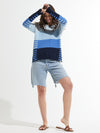 Zaket & Plover -ZP7404U - Varied Stripe V Sweater - Marl