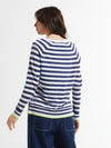 Zaket & Plover -ZP7408U- Stripe V Sweater - White