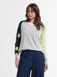 Zaket & Plover - ZP7414U - Spots + Stripes Sweater - Marl