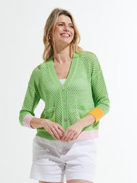 Zaket & Plover - ZP7427U -Holey Cardi  -Lime