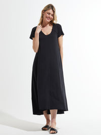 Zaket & Plover - ZP7474U- Maxi V Dress - Black