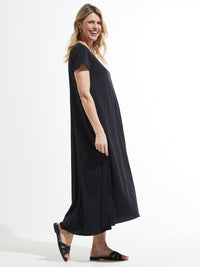 Zaket & Plover - ZP7474U- Maxi V Dress - Black