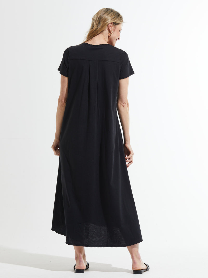 Zaket & Plover - ZP7474U- Maxi V Dress - Black