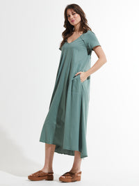 Zaket & Plover - ZP7474U- Maxi V Dress - Sage