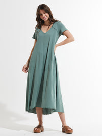 Zaket & Plover - ZP7474U- Maxi V Dress - Sage