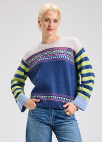 Zaket & Plover ZP7501U Fairisle Sweater - Denim Mix