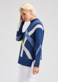 Zaket & Plover ZP7502U Road Map Sweater - Denim