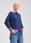 Zaket & Plover ZP7512U Color Block Trim Sweater - Dark Denim