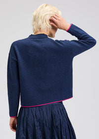 Zaket & Plover ZP7524U Neru Collar Sweater - Denim
