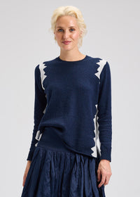 Zaket & Plover ZP7529U Jagged Sweater - Dark Denim