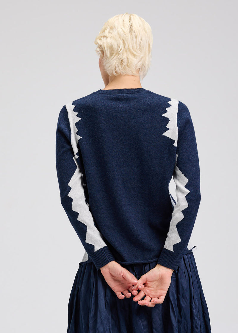 Zaket & Plover ZP7529U Jagged Sweater - Dark Denim