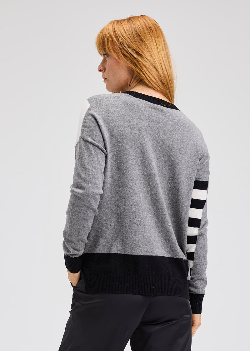 Zaket & Plover ZP7531U Handwork Stripe Sweater - Cloud