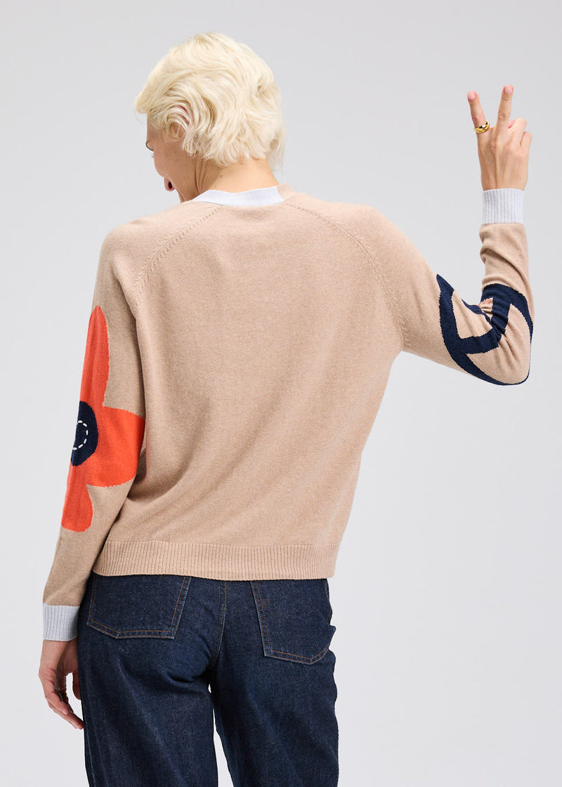 Zaket & Plover ZP7538U Peace Please Cardi- Camel