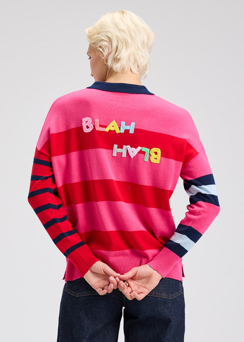 Zaket & Plover ZP7543U Blah Blah Rugby Top - Pink