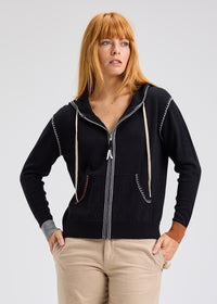 Zaket & Plover ZP7544U Heart-Embroidery Hoodie - Black