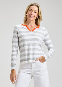 ZAKET & PLOVER ZP8403U Stripe Henley - White