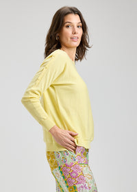 ZAKET & PLOVER ZP8404U Button Boat Neck Sweater - Butter