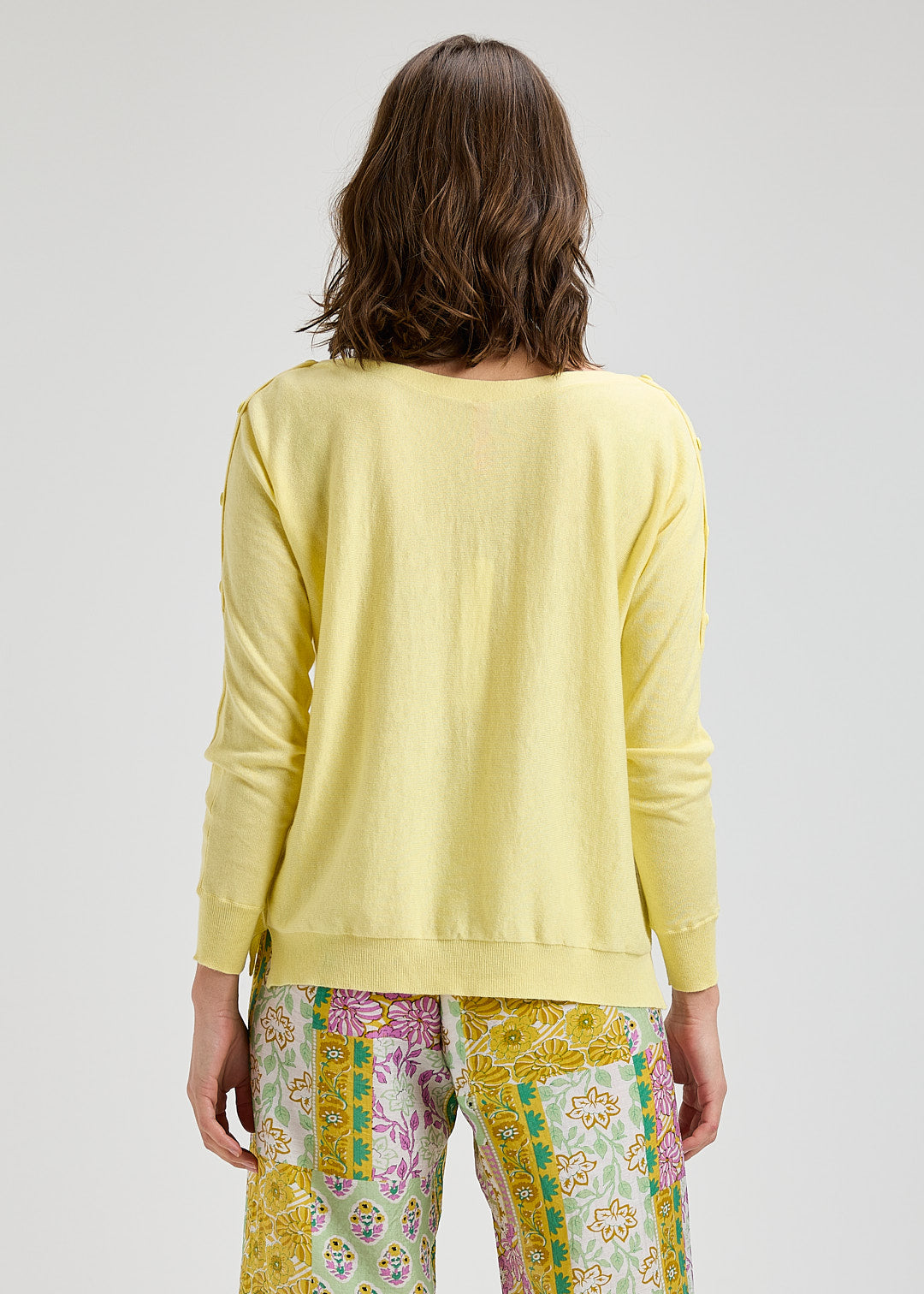 ZAKET & PLOVER ZP8404U Button Boat Neck Sweater - Butter