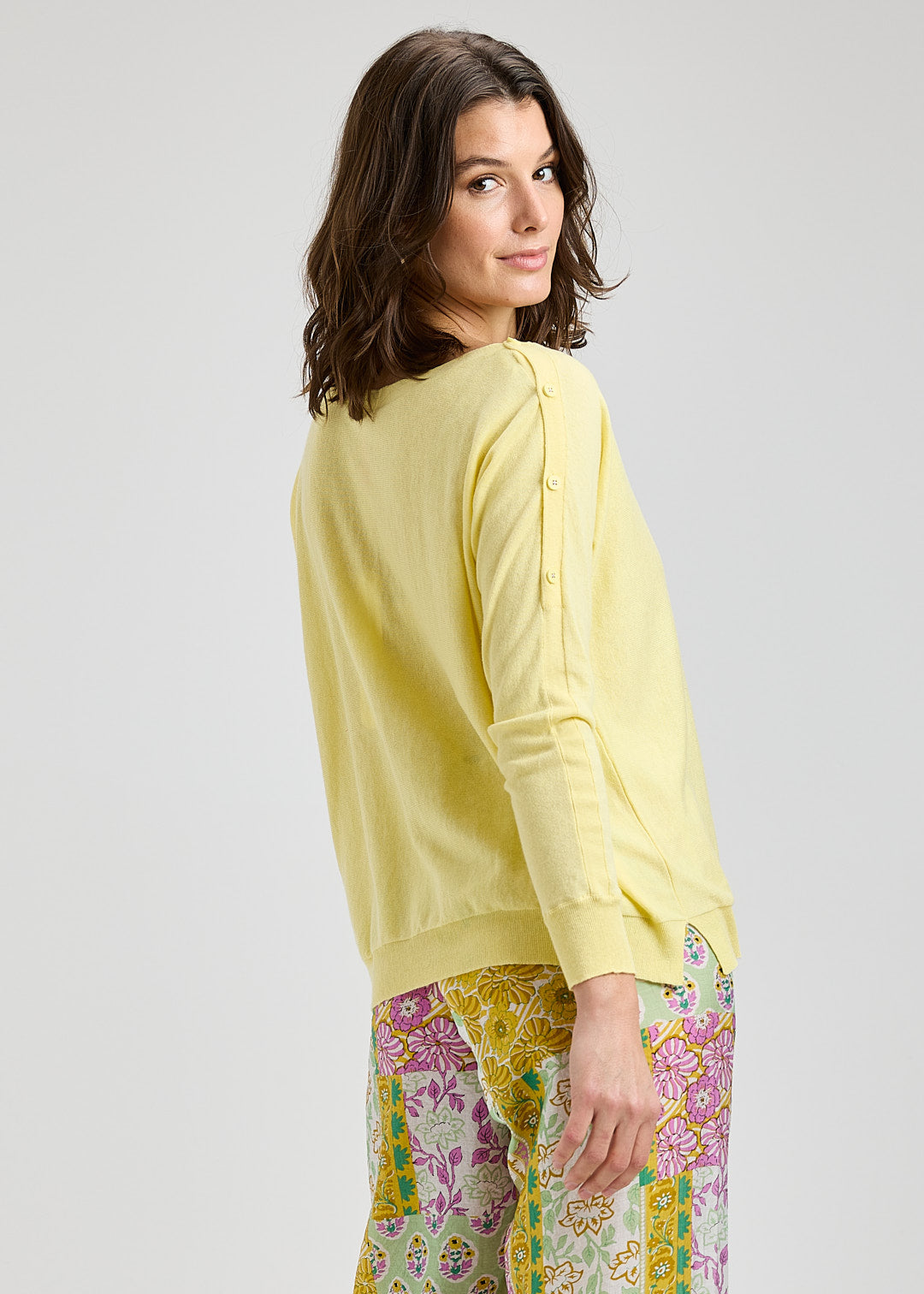 ZAKET & PLOVER ZP8404U Button Boat Neck Sweater - Butter